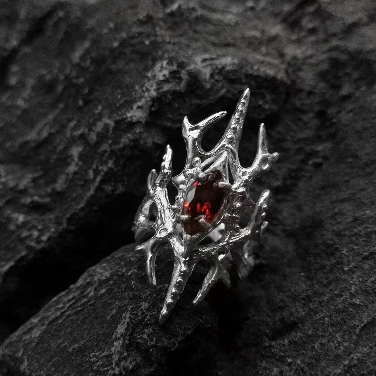 Wholesale Dark Vampire Open Ring Gothic Punk